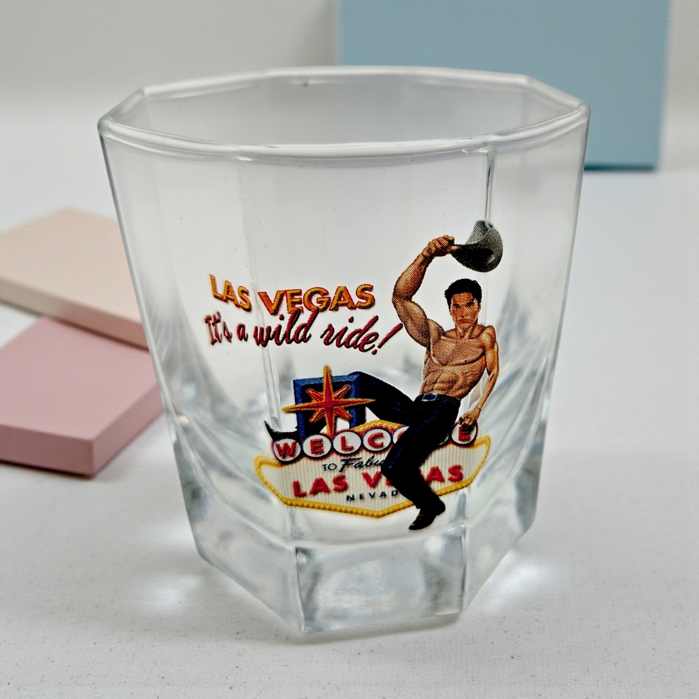 Vintage Retro Las Vegas Kitchy Souvenir Tumbler Glass It’s a Wild Ride Barware